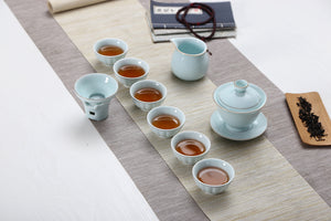 Painted celadon - 10 Piece Tea set